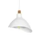 GloboStar® RIVE 203-0141 Μοντέρνο Κρεμαστό Φωτιστικό Καμπάνα Μονόφωτο 1 x E27 IP20 Λευκό με Χρυσό Πλαστικό - Μ22 x Π22 x Υ83cm