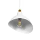 GloboStar® RIVE 203-0141 Μοντέρνο Κρεμαστό Φωτιστικό Καμπάνα Μονόφωτο 1 x E27 IP20 Λευκό με Χρυσό Πλαστικό - Μ22 x Π22 x Υ83cm