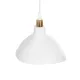 GloboStar® RIVE 203-0141 Μοντέρνο Κρεμαστό Φωτιστικό Καμπάνα Μονόφωτο 1 x E27 IP20 Λευκό με Χρυσό Πλαστικό - Μ22 x Π22 x Υ83cm