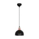 Κρεμαστό Φωτιστικό ΗUT Μονόφωτο 1xE27 Μαύρο με Χρυσό Πλαστικό Καμπάνα Μ17.5xΠ17.5xΥ80cm