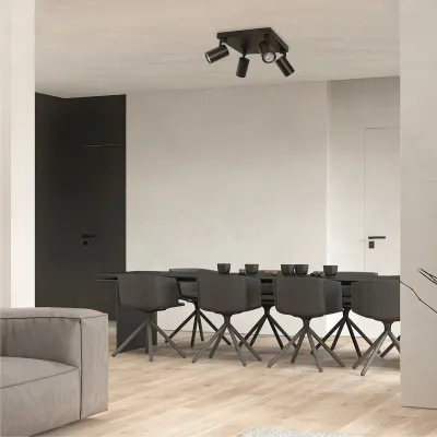 Φωτιστικό σποτ οροφής kelvo® SPOTA κινούμενο για 4 λάμπες MR16 με ντουί GU10 AC 220-240V IP20 μαύρο ματ 26x26x14cm Φωτιστικό σποτ οροφής kelvo® SPOTA κινούμενο για 4 λάμπες MR16 με ντουί GU10 AC 220-240V IP20 μαύρο ματ 26x26x14cm