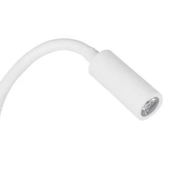 Φωτιστικό τοίχου και ανάγνωσης kelvo® GOOSE LED 6W 600lm θερμό λευκό 2700K με φορτιστή USB 3A επιτοίχιο 36° & 360° λευκό ματ 15.5x15x30.5cm
