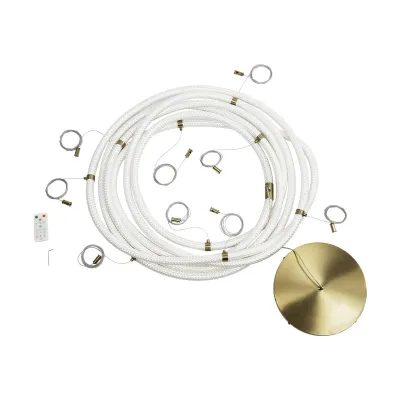 Κρεμαστό φωτιστικό οροφής LED kelvo® GLOW 105W 10500lm 360° AC 220-240V IP20 ρυθμιζόμενο λευκό CCT με χειριστήριο από 2700K έως 6000K ντιμμαριζόμενο χρυσό πλατίνα 180x180x110cm KLV-101-0158