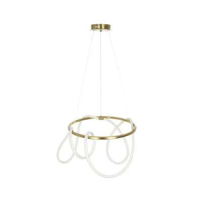 Κρεμαστό φωτιστικό οροφής LED kelvo® GLOW 58W 5800lm 360° AC 220-240V IP20 ρυθμιζόμενο λευκό CCT με χειριστήριο από 2700K έως 6000K ντιμαριζόμενο χρυσό πλατίνα 80x80x40cm KLV-101-0163