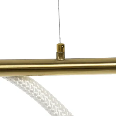 Κρεμαστό φωτιστικό οροφής LED kelvo® GLOW 34W 3400lm 360° AC 220-240V IP20 ρυθμιζόμενο λευκό CCT με χειριστήριο από 2700K έως 6000K ντιμαριζόμενο χρυσό πλατίνα 140x40x30cm KLV-101-0166