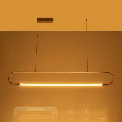 Κρεμαστό φωτιστικό οροφής LED kelvo® GLOW 15W 1500lm 360° AC 220-240V IP20 ρυθμιζόμενο λευκό CCT με χειριστήριο από 2700K έως 6000K ντιμαριζόμενο χρυσό πλατίνα 120x3x17cm Κρεμαστό φωτιστικό οροφής LED kelvo® GLOW 15W 1500lm 360° AC 220-240V IP20 ρυθμιζόμενο λευκό CCT με χειριστήριο από 2700K έως 6000K ντιμαριζόμενο χρυσό πλατίνα 120x3x17cm