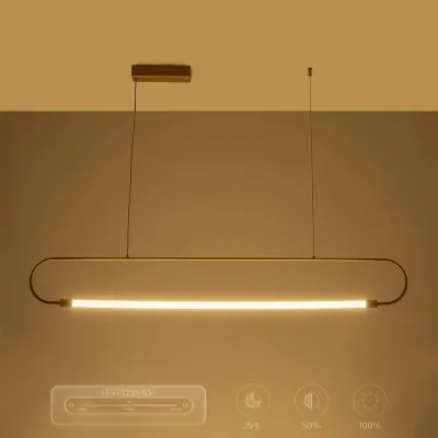 Κρεμαστό φωτιστικό οροφής LED kelvo® GLOW 15W 1500lm 360° AC 220-240V IP20 ρυθμιζόμενο λευκό CCT με χειριστήριο από 2700K έως 6000K ντιμαριζόμενο χρυσό πλατίνα 120x3x17cm Κρεμαστό φωτιστικό οροφής LED kelvo® GLOW 15W 1500lm 360° AC 220-240V IP20 ρυθμιζόμενο λευκό CCT με χειριστήριο από 2700K έως 6000K ντιμαριζόμενο χρυσό πλατίνα 120x3x17cm