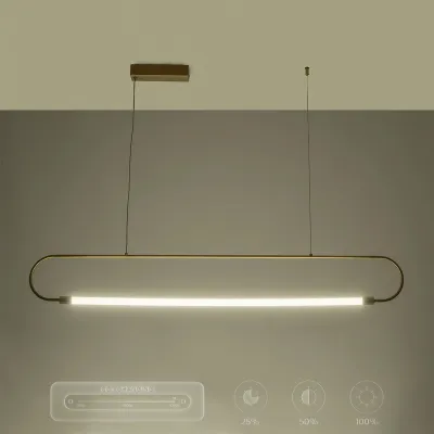 Κρεμαστό φωτιστικό οροφής LED kelvo® GLOW 15W 1500lm 360° AC 220-240V IP20 ρυθμιζόμενο λευκό CCT με χειριστήριο από 2700K έως 6000K ντιμαριζόμενο χρυσό πλατίνα 120x3x17cm Κρεμαστό φωτιστικό οροφής LED kelvo® GLOW 15W 1500lm 360° AC 220-240V IP20 ρυθμιζόμενο λευκό CCT με χειριστήριο από 2700K έως 6000K ντιμαριζόμενο χρυσό πλατίνα 120x3x17cm