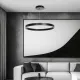 Κρεμαστό φωτιστικό οροφής LED kelvo® VENOM 67W 6700lm 120° AC 220-240V IP20 ρυθμιζόμενο λευκό CCT με χειριστήριο από 2700K έως 6000K ντιμμαριζόμενο μαύρο ματ 80x80x6.5cm