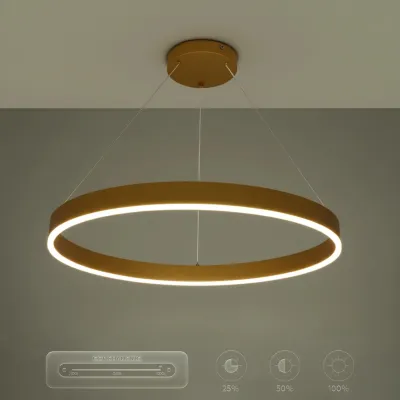 Κρεμαστό φωτιστικό οροφής LED kelvo® VENOM 67W 6700lm 120° AC 220-240V IP20 ρυθμιζόμενο λευκό CCT με χειριστήριο από 2700K έως 6000K ντιμμαριζόμενο χρυσό πλατίνα 80x80x6.5cm KLV-101-0192