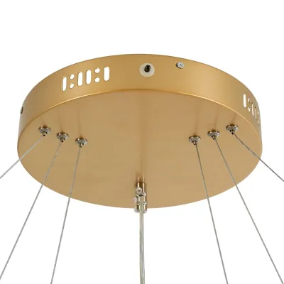 Κρεμαστό φωτιστικό οροφής LED kelvo® VENOM 120W 12000lm 120° AC 220-240V IP20 ρυθμιζόμενο λευκό CCT με χειριστήριο από 2700K έως 6000K ντιμμαριζόμενο χρυσό πλατίνα 80x80x80cm KLV-101-0201