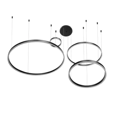 Κρεμαστό φωτιστικό οροφής LED kelvo® VENOM 150W 15000lm 120° AC 220-240V IP20 ρυθμιζόμενο λευκό CCT με χειριστήριο από 2700K έως 6000K ντιμμαριζόμενο μαύρο ματ 150x90x60cm KLV-101-0202