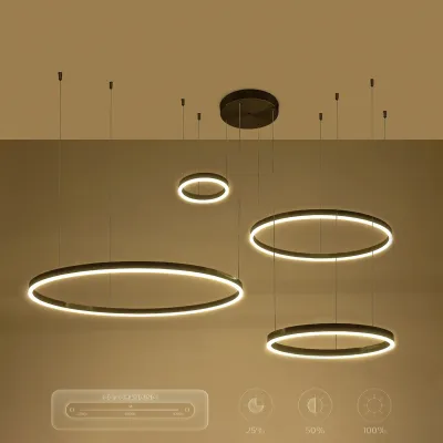 Κρεμαστό φωτιστικό οροφής LED kelvo® VENOM 150W 15000lm 120° AC 220-240V IP20 ρυθμιζόμενο λευκό CCT με χειριστήριο από 2700K έως 6000K ντιμμαριζόμενο μαύρο ματ 150x90x60cm KLV-101-0202
