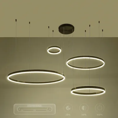 Κρεμαστό φωτιστικό οροφής LED kelvo® VENOM 150W 15000lm 120° AC 220-240V IP20 ρυθμιζόμενο λευκό CCT με χειριστήριο από 2700K έως 6000K ντιμμαριζόμενο μαύρο ματ 150x90x60cm KLV-101-0202