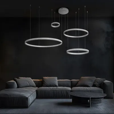 Κρεμαστό φωτιστικό οροφής LED kelvo® VENOM 150W 15000lm 120° AC 220-240V IP20 ρυθμιζόμενο λευκό CCT με χειριστήριο από 2700K έως 6000K ντιμαριζόμενο λευκό ματ 150x90x60cm