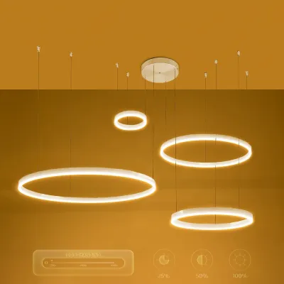 Κρεμαστό φωτιστικό οροφής LED kelvo® VENOM 150W 15000lm 120° AC 220-240V IP20 ρυθμιζόμενο λευκό CCT με χειριστήριο από 2700K έως 6000K ντιμαριζόμενο λευκό ματ 150x90x60cm