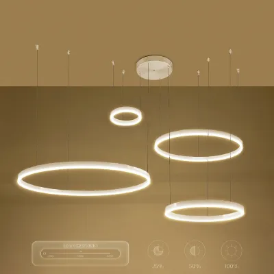 Κρεμαστό φωτιστικό οροφής LED kelvo® VENOM 150W 15000lm 120° AC 220-240V IP20 ρυθμιζόμενο λευκό CCT με χειριστήριο από 2700K έως 6000K ντιμαριζόμενο λευκό ματ 150x90x60cm