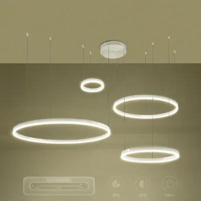 Κρεμαστό φωτιστικό οροφής LED kelvo® VENOM 150W 15000lm 120° AC 220-240V IP20 ρυθμιζόμενο λευκό CCT με χειριστήριο από 2700K έως 6000K ντιμαριζόμενο λευκό ματ 150x90x60cm