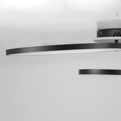 Φωτιστικό οροφής kelvo® NEMESIS LED 98W 9800lm 360° AC 220-240V IP20 ρυθμιζόμενο Λευκό CCT με χειριστήριο από 2700K έως 6000K dimmable μαύρο ματ 89x60x19cm