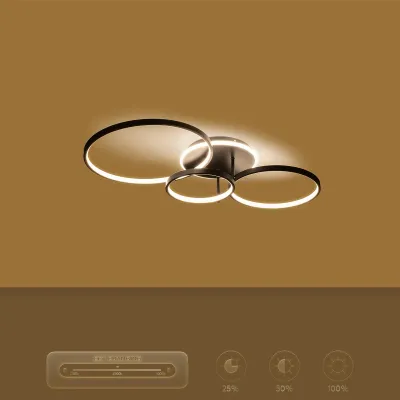 Φωτιστικό οροφής kelvo® NEMESIS LED 98W 9800lm 360° AC 220-240V IP20 ρυθμιζόμενο Λευκό CCT με χειριστήριο από 2700K έως 6000K dimmable μαύρο ματ 89x60x19cm