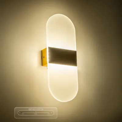 GLOBOSTAR® RARE 61338 Μοντέρνο Φωτιστικό Τοίχου - Απλίκα LED 5W 600lm 180° AC 220-240V IP20 Ρυθμιζόμενο Λευκό CCT με On/Off 2700K/4500K/6000K - Lumileds SMD Chip - Χρυσό Βούρτσας - Μ10 x Π5 x Υ27.5cm - 3 Χρόνια Εγγύηση