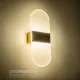GLOBOSTAR® RARE 61338 Μοντέρνο Φωτιστικό Τοίχου - Απλίκα LED 5W 600lm 180° AC 220-240V IP20 Ρυθμιζόμενο Λευκό CCT με On/Off 2700K/4500K/6000K - Lumileds SMD Chip - Χρυσό Βούρτσας - Μ10 x Π5 x Υ27.5cm - 3 Χρόνια Εγγύηση
