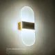 GLOBOSTAR® RARE 61338 Μοντέρνο Φωτιστικό Τοίχου - Απλίκα LED 5W 600lm 180° AC 220-240V IP20 Ρυθμιζόμενο Λευκό CCT με On/Off 2700K/4500K/6000K - Lumileds SMD Chip - Χρυσό Βούρτσας - Μ10 x Π5 x Υ27.5cm - 3 Χρόνια Εγγύηση