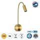 GLOBOSTAR® GOOSE 61692 Μοντέρνο Φωτιστικό Τοίχου - Απλίκα Ξενοδοχείου Reading Light LED 3W 300lm 36° AC 220-240V IP20 Θερμό Λευκό 2700K - CREE XPE Chip & TÜV SÜD Driver - Χρυσό Βούρτσας - Μ6.5 x Π15 xΥ24.5cm - 3 Χρόνια Εγγύηση