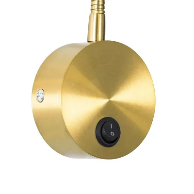 GLOBOSTAR® GOOSE 61692 Μοντέρνο Φωτιστικό Τοίχου - Απλίκα Ξενοδοχείου Reading Light LED 3W 300lm 36° AC 220-240V IP20 Θερμό Λευκό 2700K - CREE XPE Chip & TÜV SÜD Driver - Χρυσό Βούρτσας - Μ6.5 x Π15 xΥ24.5cm - 3 Χρόνια Εγγύηση