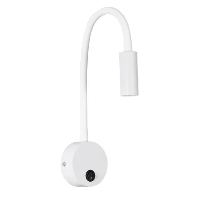 GLOBOSTAR® GOOSE 61688 Μοντέρνο Φωτιστικό Τοίχου - Απλίκα Ξενοδοχείου Reading Light LED 3W 300lm 36° AC 220-240V IP20 Θερμό Λευκό 2700K - CREE XPE Chip & TÜV SÜD Driver - Λευκό Ματ - Μ6.5 x Π15 x Υ24.5cm - 3 Χρόνια Εγγύηση