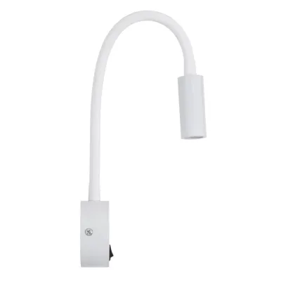 GLOBOSTAR® GOOSE 61688 Μοντέρνο Φωτιστικό Τοίχου - Απλίκα Ξενοδοχείου Reading Light LED 3W 300lm 36° AC 220-240V IP20 Θερμό Λευκό 2700K - CREE XPE Chip & TÜV SÜD Driver - Λευκό Ματ - Μ6.5 x Π15 x Υ24.5cm - 3 Χρόνια Εγγύηση