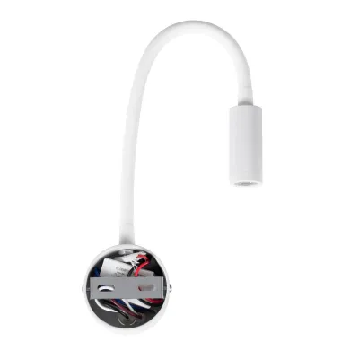 GLOBOSTAR® GOOSE 61688 Μοντέρνο Φωτιστικό Τοίχου - Απλίκα Ξενοδοχείου Reading Light LED 3W 300lm 36° AC 220-240V IP20 Θερμό Λευκό 2700K - CREE XPE Chip & TÜV SÜD Driver - Λευκό Ματ - Μ6.5 x Π15 x Υ24.5cm - 3 Χρόνια Εγγύηση