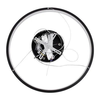 Κρεμαστό φωτιστικό οροφής LED kelvo® NEMESIS 45W 4500lm 180° AC 220-240V IP20 ρυθμιζόμενο λευκό φως CCT με χειριστήριο από 2700K έως 6000K ντιμμαριζόμενο μαύρο ματ 60x60x4cm