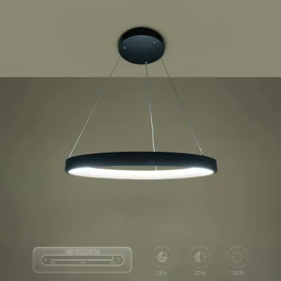 Κρεμαστό φωτιστικό οροφής LED kelvo® NEMESIS 45W 4500lm 180° AC 220-240V IP20 ρυθμιζόμενο λευκό φως CCT με χειριστήριο από 2700K έως 6000K ντιμμαριζόμενο μαύρο ματ 60x60x4cm