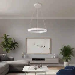Κρεμαστό φωτιστικό οροφής LED kelvo® NEMESIS 45W 4500lm 180° AC 220-240V IP20 ρυθμιζόμενο λευκό CCT με χειριστήριο από 2700K έως 6000K ντιμμαριζόμενο λευκό ματ 60x60x4cm