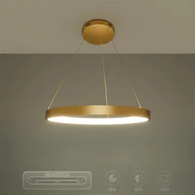 Κρεμαστό φωτιστικό οροφής LED kelvo® NEMESIS 45W 4500lm 180° AC 220-240V IP20 ρυθμιζόμενο λευκό CCT με χειριστήριο από 2700K έως 6000K ντιμαριζόμενο χρυσό πλατίνα 60x60x4cm KLV-101-0210