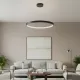 Κρεμαστό φωτιστικό οροφής LED kelvo® NEMESIS 67W 6700lm 180° AC 220-240V IP20 ρυθμιζόμενο λευκό CCT με χειριστήριο από 2700K έως 6000K ντιμμαριζόμενο μαύρο ματ 80x80x4cm