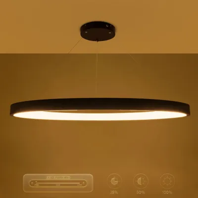 Κρεμαστό φωτιστικό οροφής LED kelvo® NEMESIS 67W 6700lm 180° AC 220-240V IP20 ρυθμιζόμενο λευκό CCT με χειριστήριο από 2700K έως 6000K ντιμμαριζόμενο μαύρο ματ 80x80x4cm