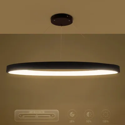 Κρεμαστό φωτιστικό οροφής LED kelvo® NEMESIS 67W 6700lm 180° AC 220-240V IP20 ρυθμιζόμενο λευκό CCT με χειριστήριο από 2700K έως 6000K ντιμμαριζόμενο μαύρο ματ 80x80x4cm
