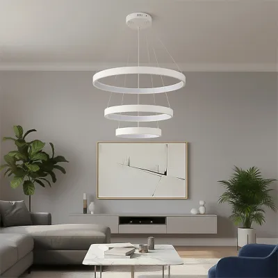 Κρεμαστό φωτιστικό οροφής LED kelvo® NEMESIS 100W 10000lm 180° AC 220-240V IP20 ρυθμιζόμενο λευκό CCT με χειριστήριο από 2700K έως 6000K ντιμμαριζόμενο λευκό ματ 60x60x60cm KLV-101-0218