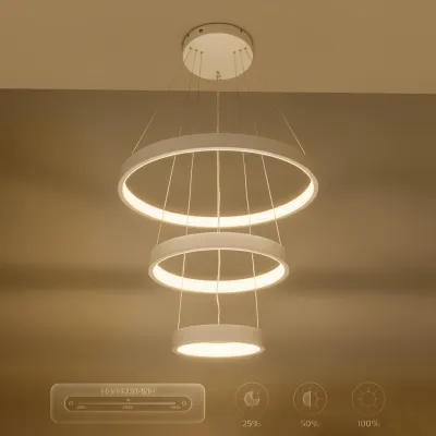 Κρεμαστό φωτιστικό οροφής LED kelvo® NEMESIS 100W 10000lm 180° AC 220-240V IP20 ρυθμιζόμενο λευκό CCT με χειριστήριο από 2700K έως 6000K ντιμμαριζόμενο λευκό ματ 60x60x60cm KLV-101-0218