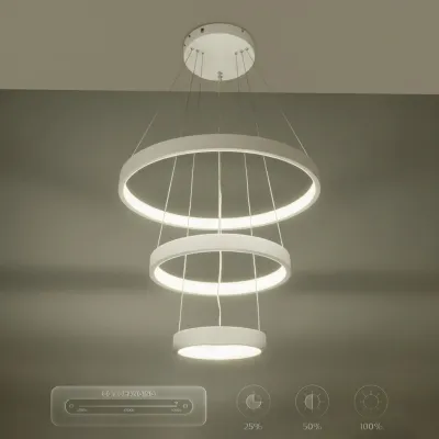 Κρεμαστό φωτιστικό οροφής LED kelvo® NEMESIS 100W 10000lm 180° AC 220-240V IP20 ρυθμιζόμενο λευκό CCT με χειριστήριο από 2700K έως 6000K ντιμμαριζόμενο λευκό ματ 60x60x60cm KLV-101-0218