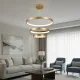 Κρεμαστό φωτιστικό οροφής LED kelvo® NEMESIS 100W 10000lm 180° AC 220-240V IP20 ρυθμιζόμενο λευκό CCT με χειριστήριο από 2700K έως 6000K ντιμμαριζόμενο χρυσό πλατίνα 60x60x60cm