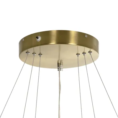 Κρεμαστό φωτιστικό οροφής LED kelvo® NEMESIS 100W 10000lm 180° AC 220-240V IP20 ρυθμιζόμενο λευκό CCT με χειριστήριο από 2700K έως 6000K ντιμμαριζόμενο χρυσό πλατίνα 60x60x60cm