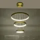 Κρεμαστό φωτιστικό οροφής LED kelvo® NEMESIS 100W 10000lm 180° AC 220-240V IP20 ρυθμιζόμενο λευκό CCT με χειριστήριο από 2700K έως 6000K ντιμμαριζόμενο χρυσό πλατίνα 60x60x60cm