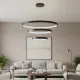 Κρεμαστό φωτιστικό οροφής LED kelvo® NEMESIS 120W 12000lm 180° AC 220-240V IP20 ρυθμιζόμενο λευκό CCT με χειριστήριο από 2700K έως 6000K ντιμμαριζόμενο μαύρο ματ 80x80x80cm KLV-101-0220