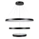Κρεμαστό φωτιστικό οροφής LED kelvo® NEMESIS 120W 12000lm 180° AC 220-240V IP20 ρυθμιζόμενο λευκό CCT με χειριστήριο από 2700K έως 6000K ντιμμαριζόμενο μαύρο ματ 80x80x80cm KLV-101-0220