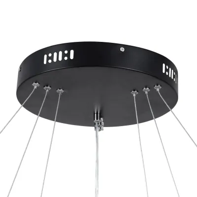 Κρεμαστό φωτιστικό οροφής LED kelvo® NEMESIS 120W 12000lm 180° AC 220-240V IP20 ρυθμιζόμενο λευκό CCT με χειριστήριο από 2700K έως 6000K ντιμμαριζόμενο μαύρο ματ 80x80x80cm KLV-101-0220