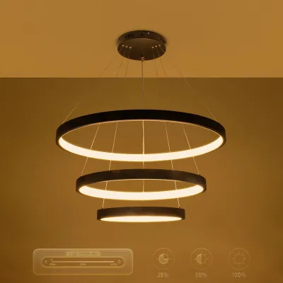 Κρεμαστό φωτιστικό οροφής LED kelvo® NEMESIS 120W 12000lm 180° AC 220-240V IP20 ρυθμιζόμενο λευκό CCT με χειριστήριο από 2700K έως 6000K ντιμμαριζόμενο μαύρο ματ 80x80x80cm KLV-101-0220