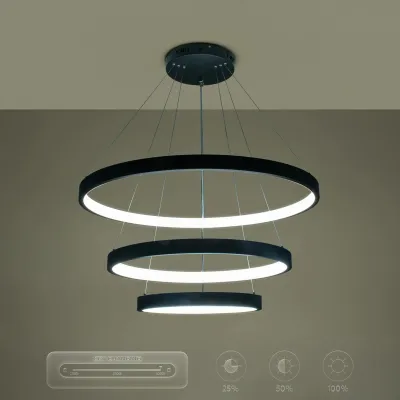 Κρεμαστό φωτιστικό οροφής LED kelvo® NEMESIS 120W 12000lm 180° AC 220-240V IP20 ρυθμιζόμενο λευκό CCT με χειριστήριο από 2700K έως 6000K ντιμμαριζόμενο μαύρο ματ 80x80x80cm KLV-101-0220